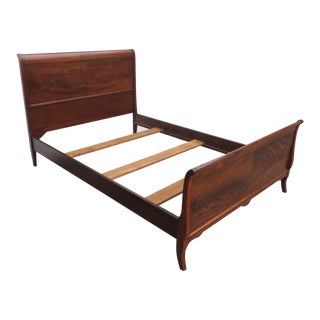 1940s Flame Mahogany Full Size Bed For Sale