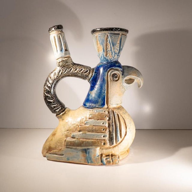 Modern Zoomorphic Ceramic Sculpture Vase by Jules Guérin, 1950s For Sale - Image 3 of 14