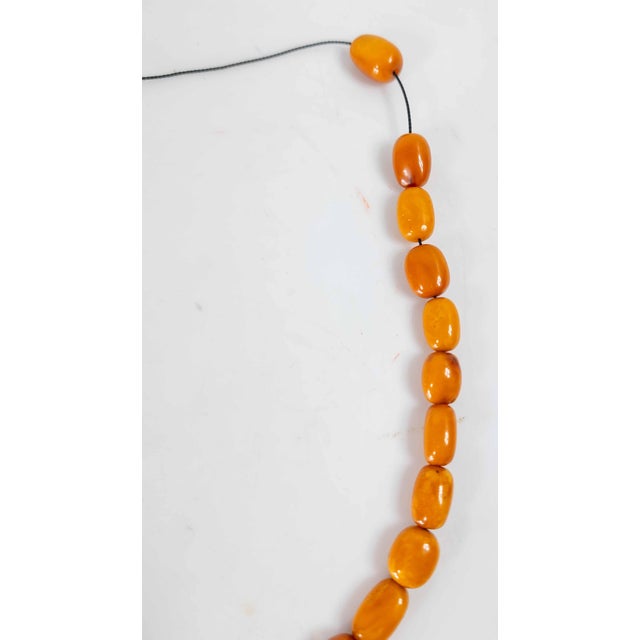 Asian 20th Century Butterscotch Egg Yolk Amber Prayer Necklace For Sale - Image 3 of 12
