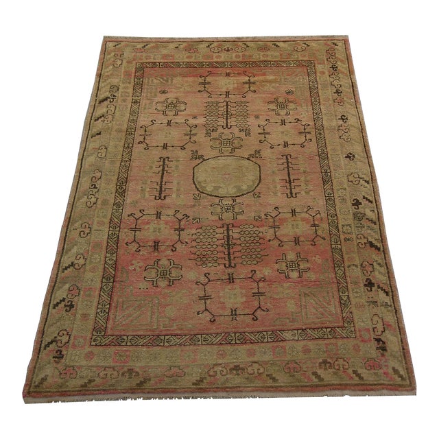 19th Century Antique Samarkand Rug 8" X 4.7" For Sale