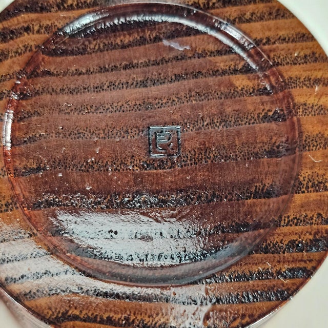 Japanese Suriurushi Lacquered Wood Tray and Cups Set, Hand Carved Modernist Design 13.5" For Sale - Image 11 of 12