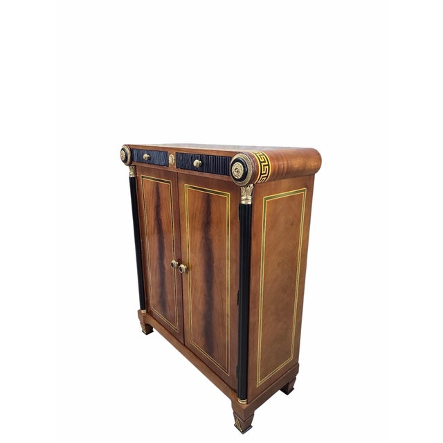 Late 20th Century Neoclassical Empire Revival Mahogany Bar Cabinet For Sale - Image 9 of 12