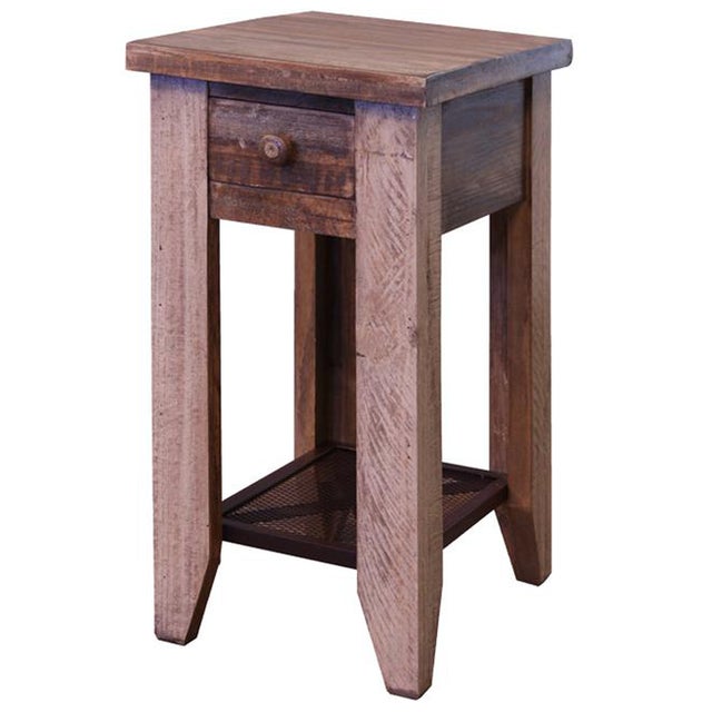 Rustic Greenview Loft 1 Drawer Side Table For Sale - Image 3 of 4