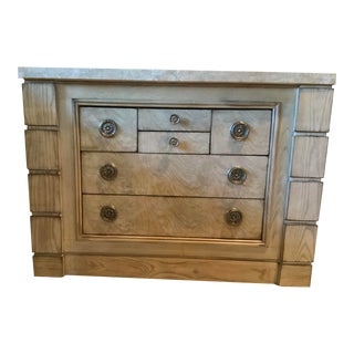 Drexel Heritage Insignia Nightstand With Travertine Marble Top For Sale