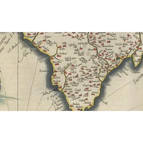 Blaeu Map of Valencia Valentia Regnum, 1642 For Sale - Image 12 of 15