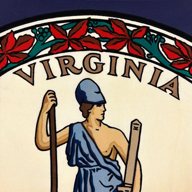 Vintage Cotton State Flag of Virginia For Sale - Image 4 of 5