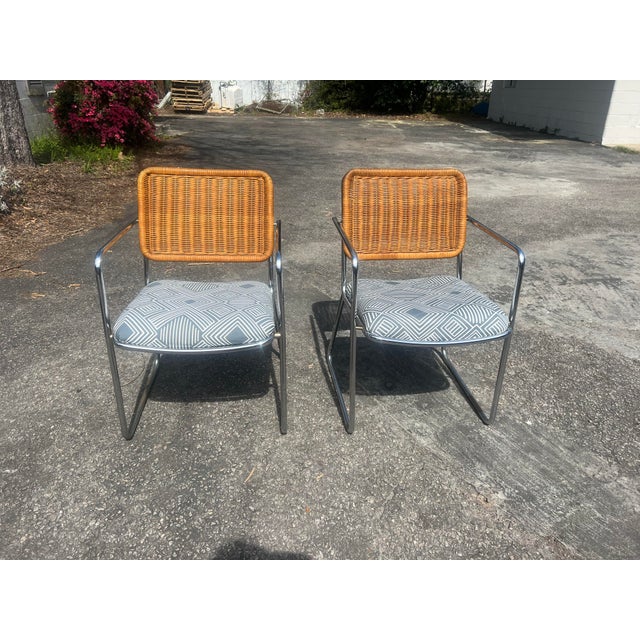 1960’s Bauhaus Style Cane Back Tubular Chairs a Pair Chairish