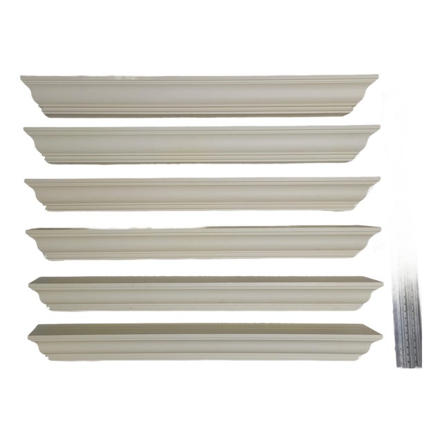 48 in Pottery Barn Crown Molding Picture Ledge Floating Shelves For Sale