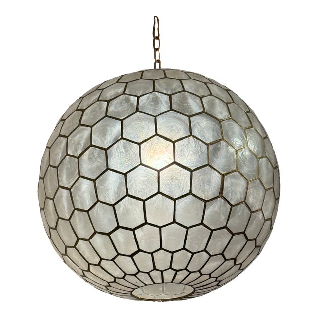Serena & Lily Capiz Honeycomb Pendant Light For Sale