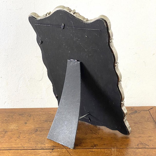 Vintage Rocaille Style Metal Table Top Mirror, 1930s For Sale - Image 3 of 7