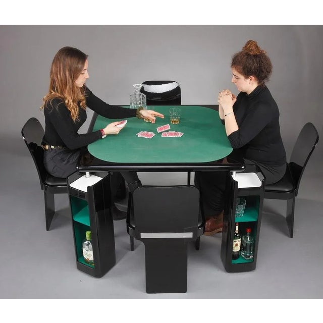 1970s Italian Game Table and Chairs by Pierluigi Molinari for Pozzi, 1970s, Set of 5 For Sale - Image 5 of 18