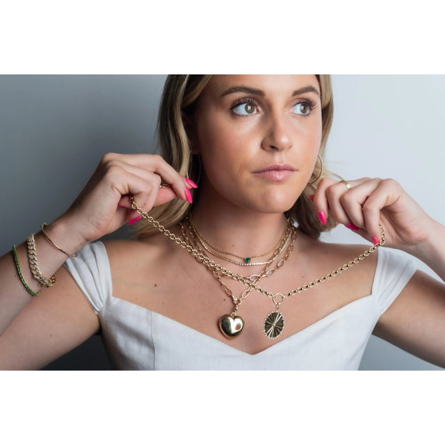 Rocks With Soul Rocks With Soul Extra Large Heart With Single Diamond Clasp For Sale - Image 4 of 11