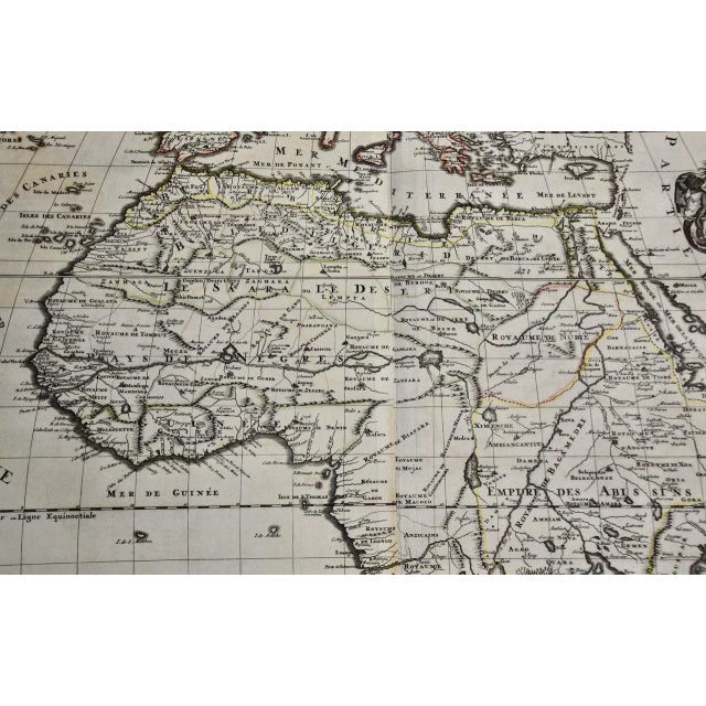 17th Century Africa: A Large 17th Century Hand-Colored Map by Sanson and Jaillot For Sale - Image 5 of 9