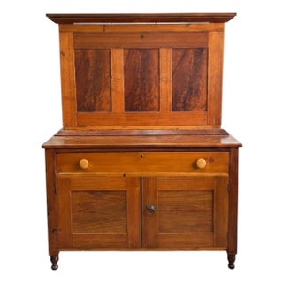 Early 19th Century American Butler’s Secretary Desk With Tiger Maple Interior For Sale