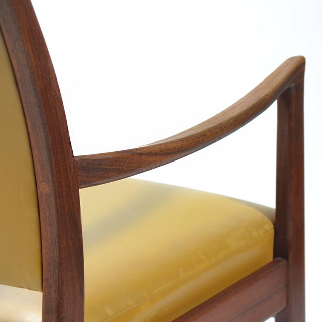 Brown Walnut Armchairs by Johnson Chair Co. (Pair) For Sale - Image 8 of 10