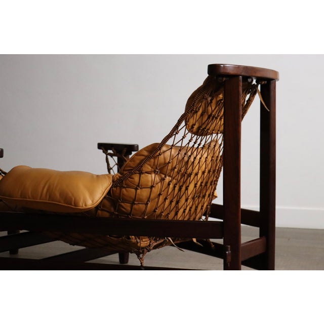 Brown Set of Jangada Lounge Chair and Ottoman in Cognac Leather by Jean Gillon, Brazil, 1960s For Sale - Image 8 of 18