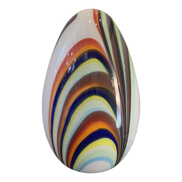 White Egg Lamp with Multicolored Reeds by Simoeng For Sale