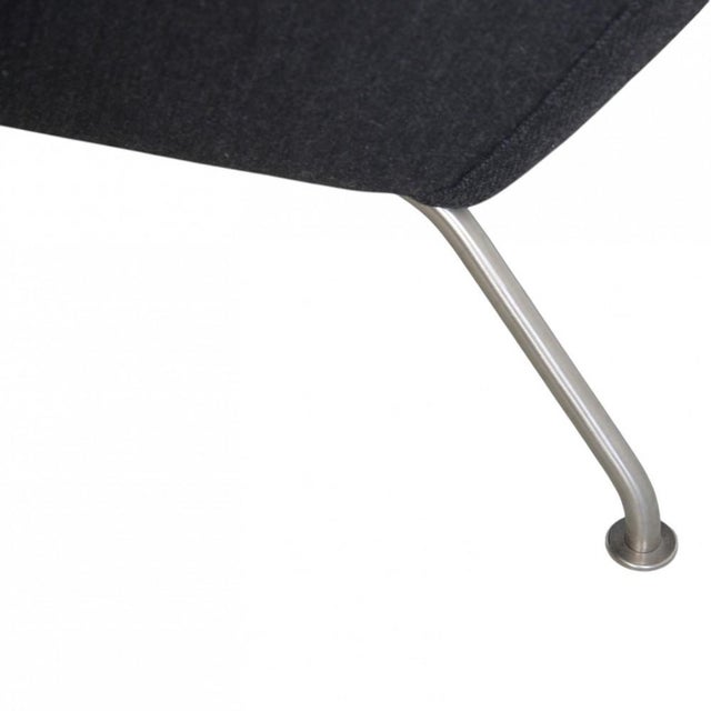 Set of Wingchair with Ottoman in Grey Fabric by Hans Wegner, 2019 For Sale - Image 14 of 18