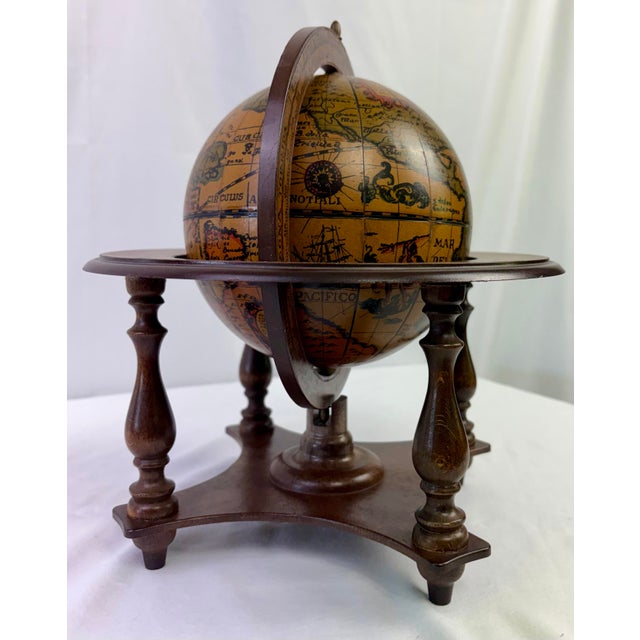 Traditional Italian Old World Zodiac Globe on Wooden Stand – Vintage Celestial Library Decor For Sale - Image 3 of 11