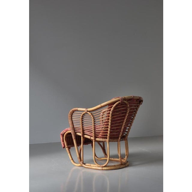 Set of Scandinavian Modern Rattan Lounge Chairs attributed to Tove Lindt-Larsen at Wengler, 1940s For Sale - Image 12 of 18