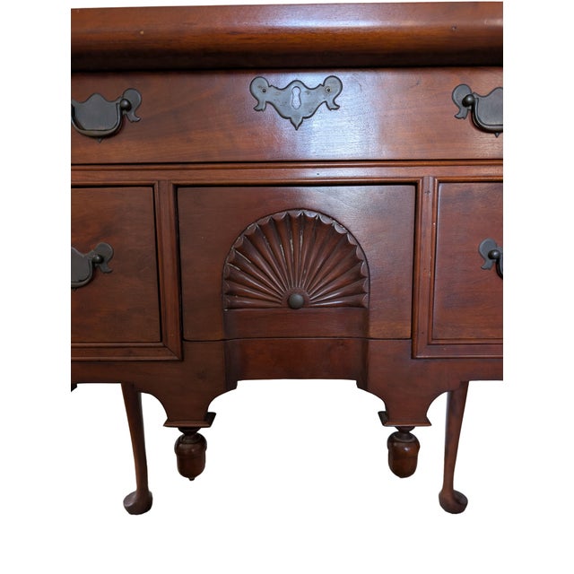 Brown Late 20th Century Eldred Wheeler Slate Top Queen Anne Lowboy For Sale - Image 8 of 14