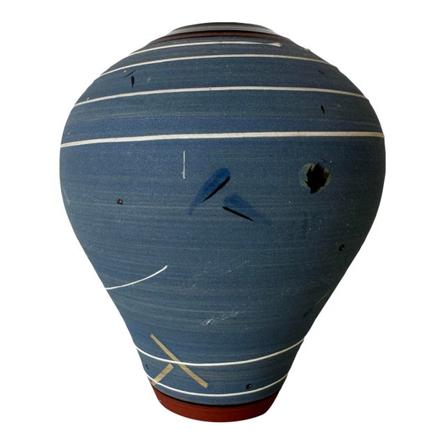 Vintage Modernist Abstract Design Studio Pottery Vase by Bedder For Sale