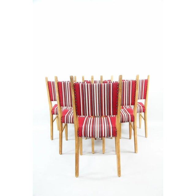 1970s Set 6 Danish Modern Red Dining Chairs For Sale In New York - Image 6 of 12