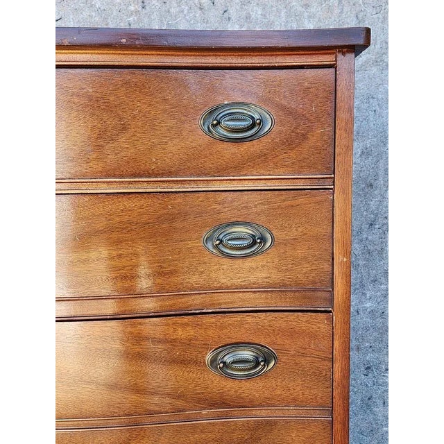 Dixie Mid 20th Century Hepplewhite Bowfront Highboy | Chairish
