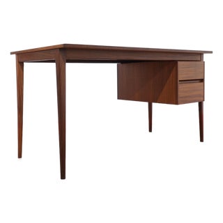1960s Mid Century Modern Vintage Afromosia Teak Writing Office Desk For Sale