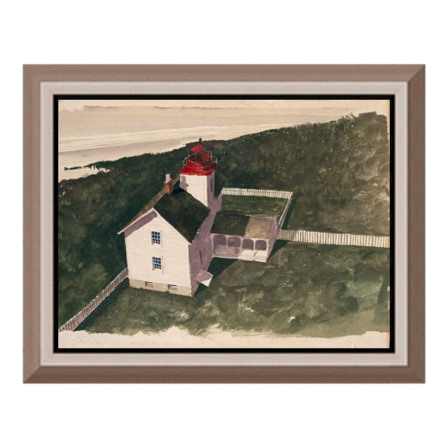 Cape Cod Embrace, Framed Reproduction Giclee Print on Canvas After Charles Becker Watercolor Painting For Sale