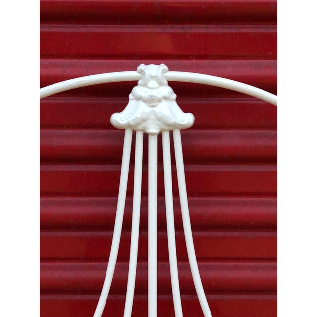 Vintage Mid 20th Century Elliotts Design White Enamel Wrought Iron Brass Headboard Twin For Sale - Image 4 of 6