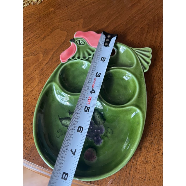 Vintage Green Ceramic Deviled Egg Chicken Plate For Sale In Atlanta - Image 6 of 8