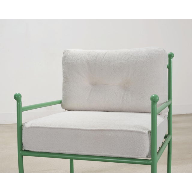 Set of Four French Mid-Century Iron Garden Lounge Dining Armchairs For Sale - Image 12 of 18