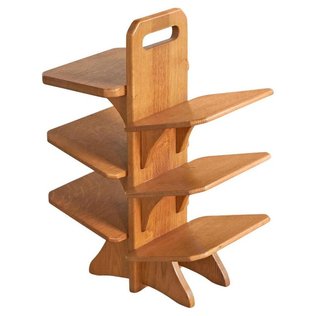 Mid-Century Magazine Stand in Oak by Guillerme Et Chambron, 1940s For Sale - Image 11 of 11