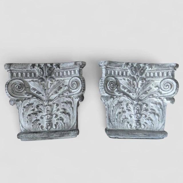 Vintage Neoclassical Corinthian Greek Column Wall Brackets- A Pair Hang on your Wall as/is for Visual Interest, or hang a...