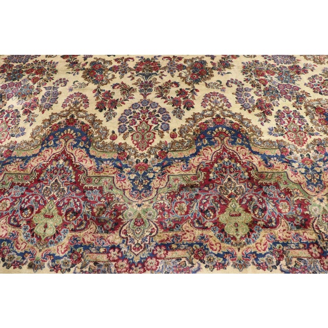 Antique Persian Kerman Rug, 12'01 X 15'11 For Sale - Image 4 of 9
