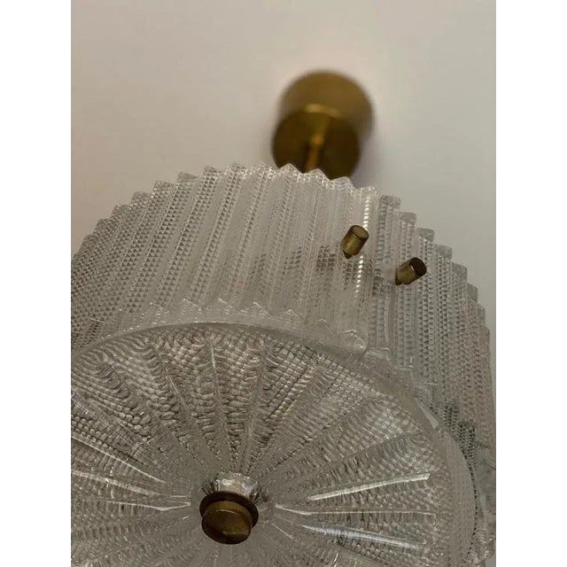 1960s Small Mid-Century Circular Pendant Lamp from Orrefors, 1960s For Sale - Image 5 of 6