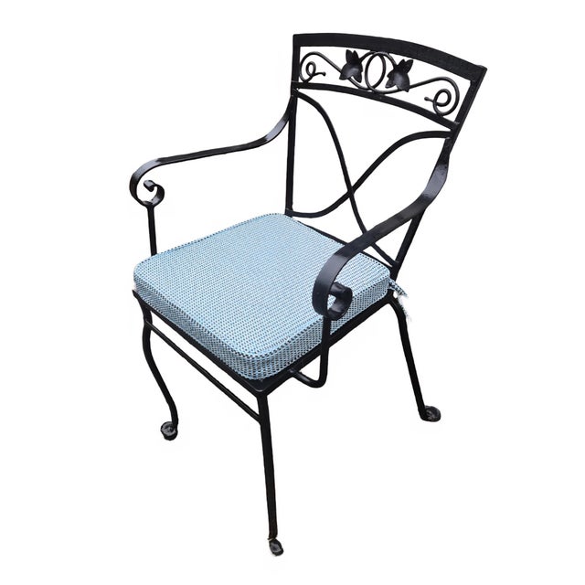 4 Wrought Iron Patio Chair Cushions For Sale In New York - Image 6 of 6