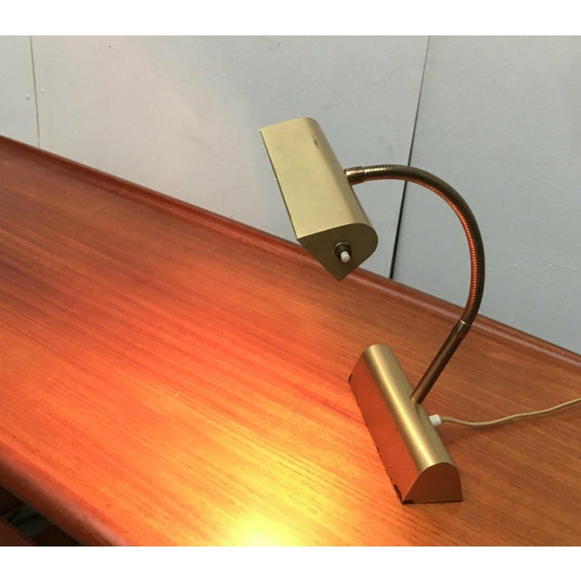 Mid-Century Brass Hollywood Regency Gooseneck Table Lamp, 1960s For Sale - Image 10 of 18
