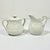 American 1989 Vintage English Americana Wedgwood for Ralph Lauren Le Blanc Claire Creamer & Covered Sugar For Sale - Image 3 of 9