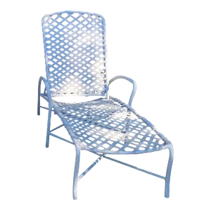Mid Century Modern Brown Jordan Tamiami Light Gray Outdoor Chaise Lounge
