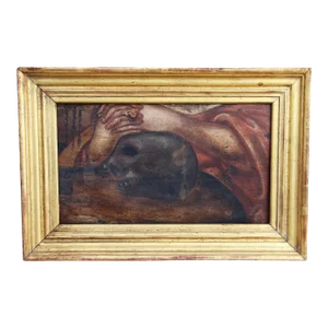 17th Century Baroque Memento Mori, Vanitas, Oil on Wood, Portuguese