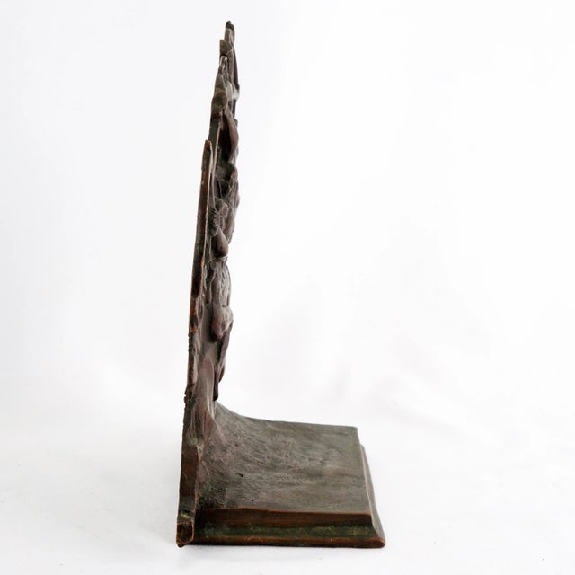 Art Deco Antique Brass Four Horsemen of the Apocalypse Single Bookend Circa 1925 For Sale - Image 3 of 6