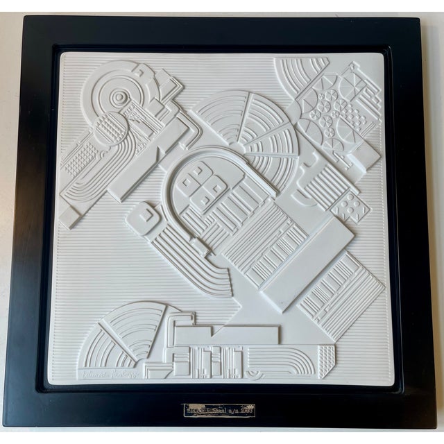 Wall hung bisque porcelain artist year plate, 1978 designed by Eduardo Paolozzi (1924-2005) for Rosenthal, Germany. Number...