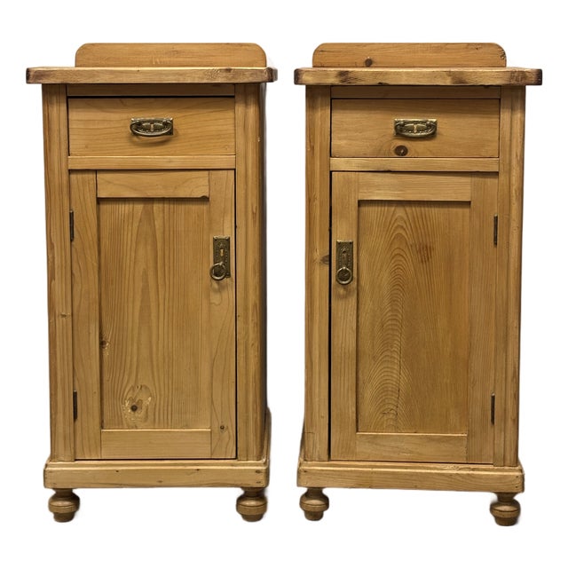 Early 20th Century European Pine Nightstands For Sale