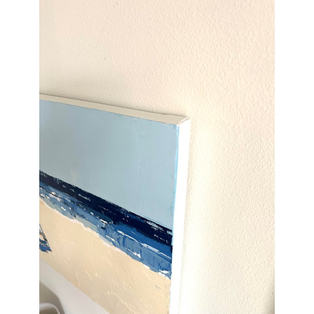 This original oil painting was done with a palette knife creating so much texture it's almost abstract. The spot of orange...