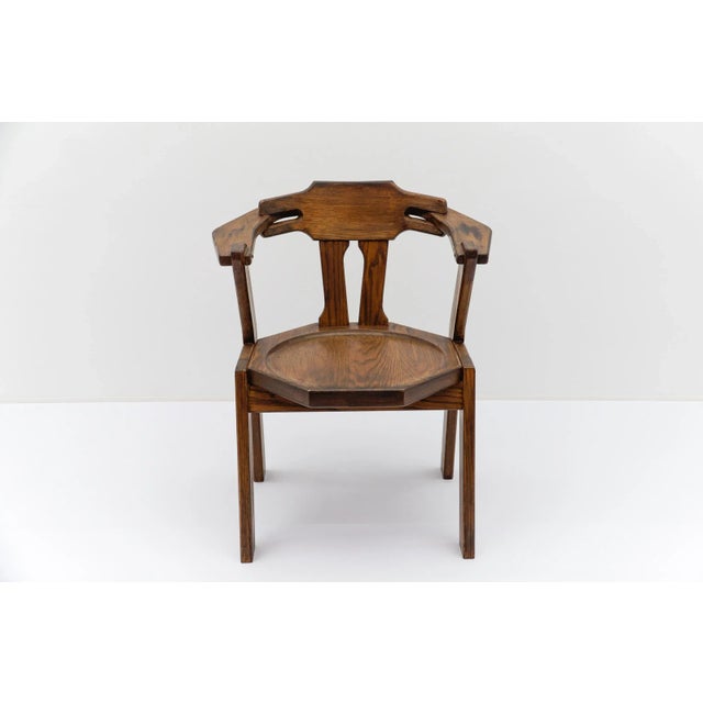 Mid-Century Modern French Provincial Oak Chair, 1960s For Sale - Image 13 of 18