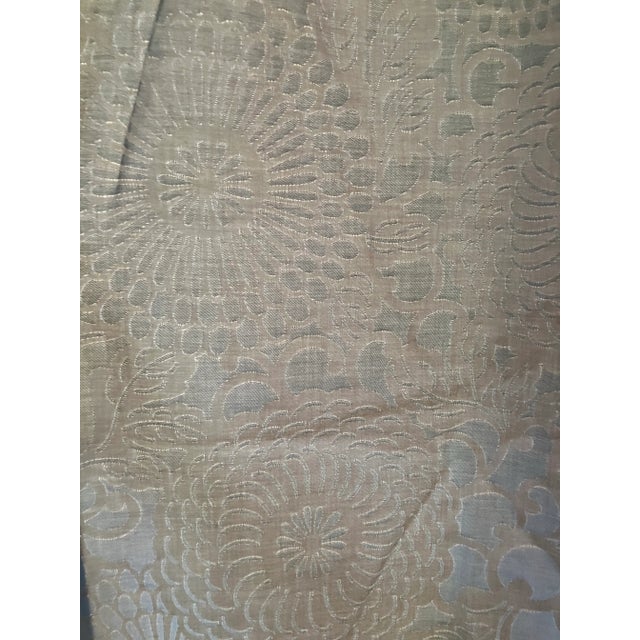 2010s Tone on Tone Bluish and Beige Moire Drapes- Set of 2 Panels For Sale - Image 5 of 10