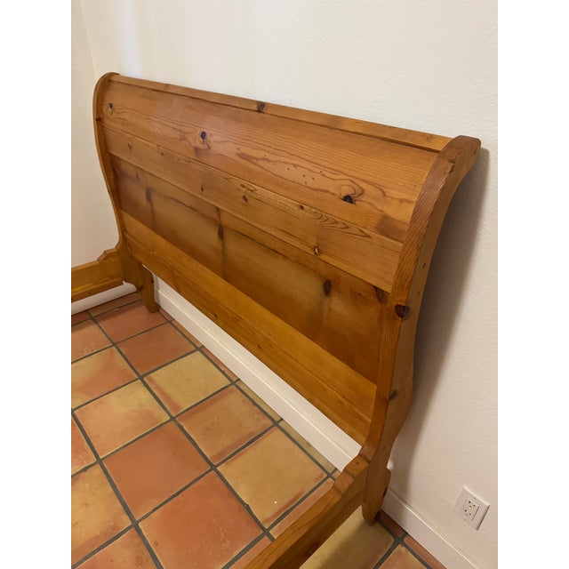Late 20th Century Solid Pine Hacienda-Style Queen Bed Frame For Sale - Image 5 of 17