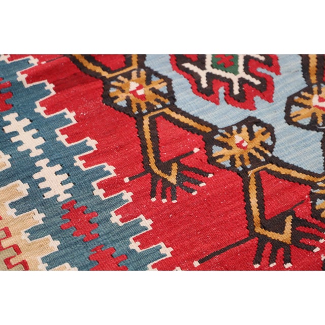 1980s 1980s Ethnic Turkish Hand-Knotted Abstract Pattern Kilim For Sale - Image 5 of 10